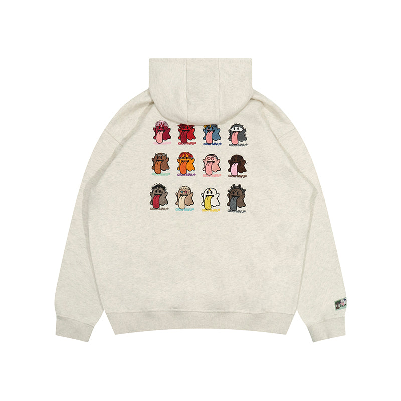 GRAF&WU New School 12 Rap Ghost Embroidered Hoodie