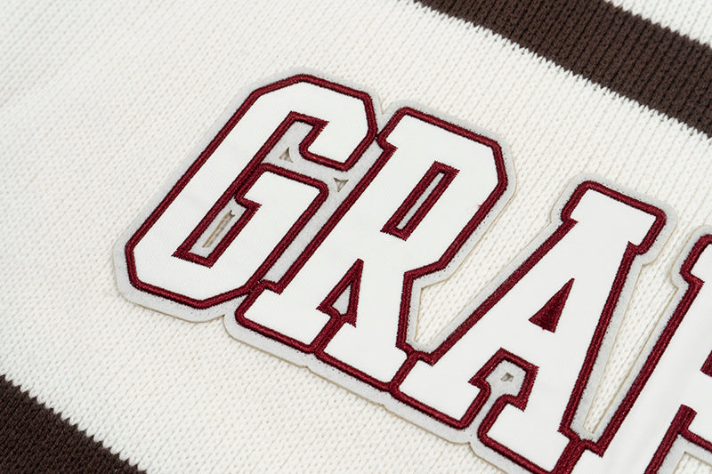 GRAF&WU Christmas V-Neck Knitted Pullover Sweater - Festive Holiday Streetwear