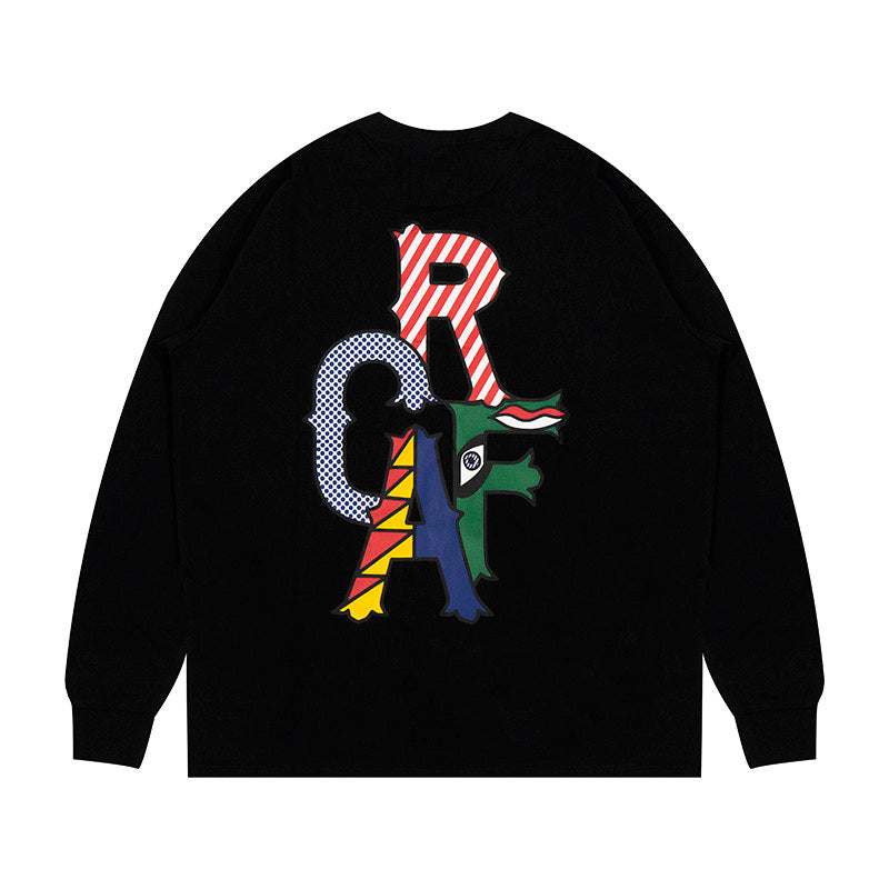 GRAF&WU Roy Pop Art Graphic Loose Cotton Long Sleeve Tee