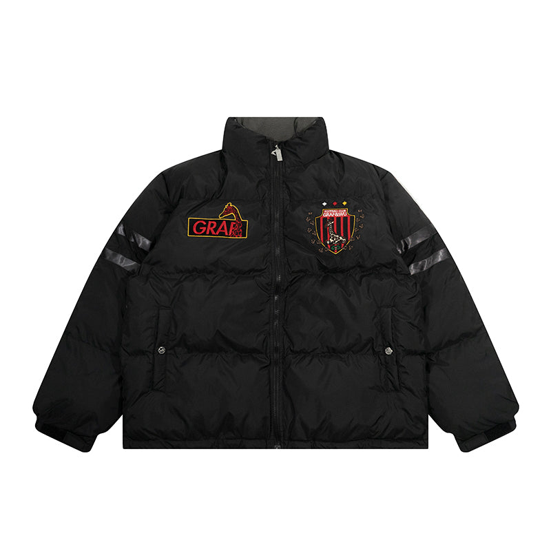 GRAF&WU Blokecore Floral Embroidery Thick Cotton-padded Coat