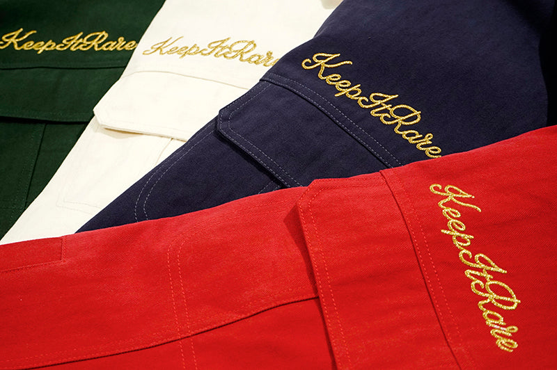 GRAF&WU Brand Letter Gold Thread Eembroidery Workwear Jacket Coat