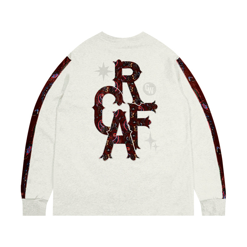 GRAF&WU Paisley Velvet Patchwork Pattern Long-Sleeve Shirt