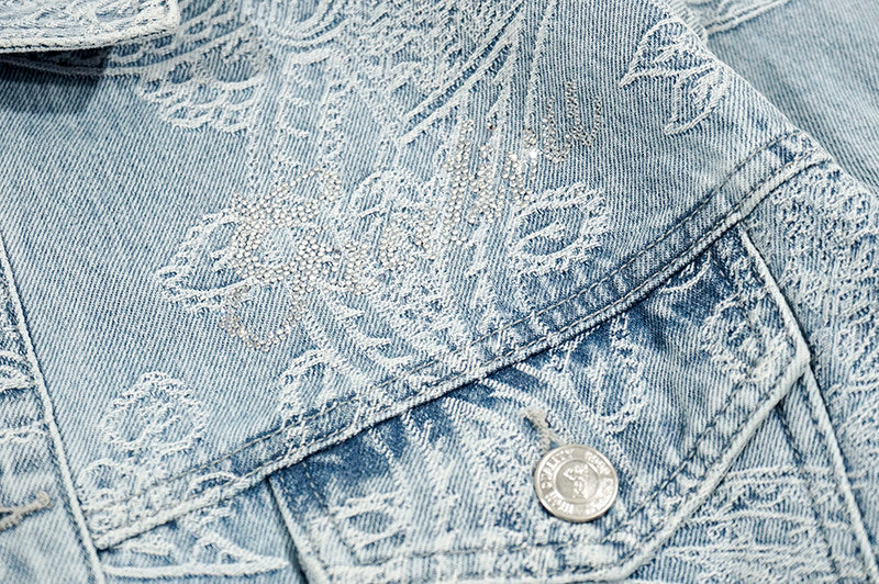 GRAF&WU Paisley Pattern Fashion Denim Jacket