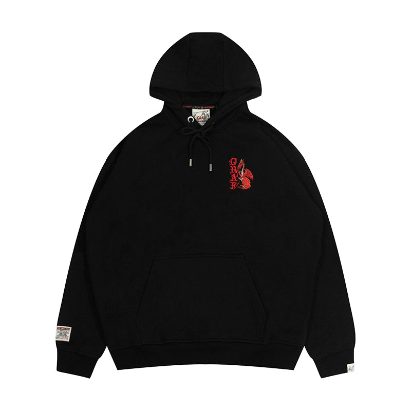 GRAF&WU Knight Slays Dragon Printed Street Hoodie