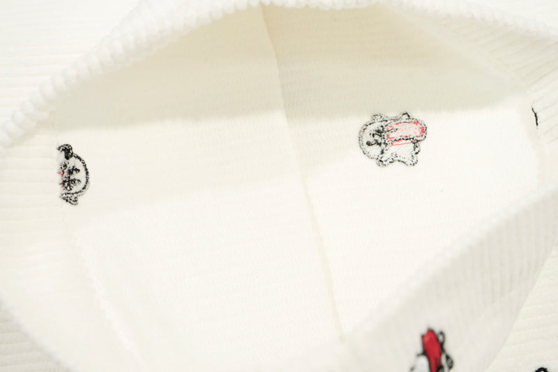 GRAF&WU Mini OG Cute Ghost Embroidered Corduroy Workwear Pants - Premium Streetwear