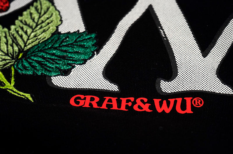 GRAF&WU Embroidered Hoodie - Fleece Pullover Sweatshirt Unisex Streetwear