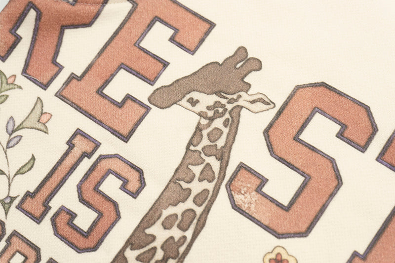 GRAF&WU Peace Dove Giraffe Flower Brass Button Fleece Hoodie