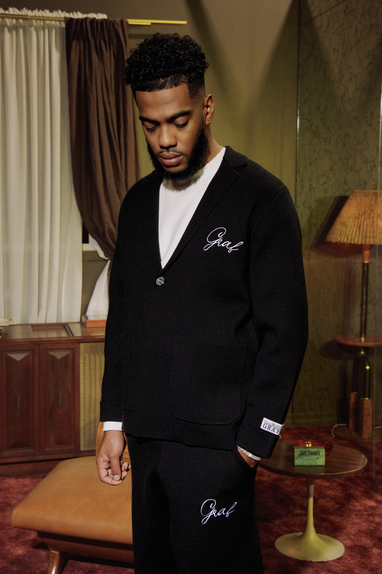 GRAF&WU Jacket Streetwear Brand Embroidered Knitted Suit Coat