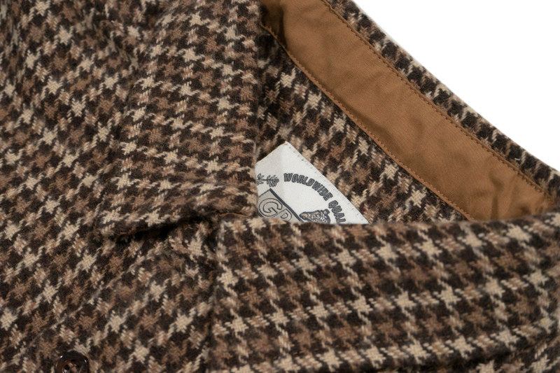 GRAF&WU Embroidered Off-road Vehicle Houndstooth Wool Shirt Coat