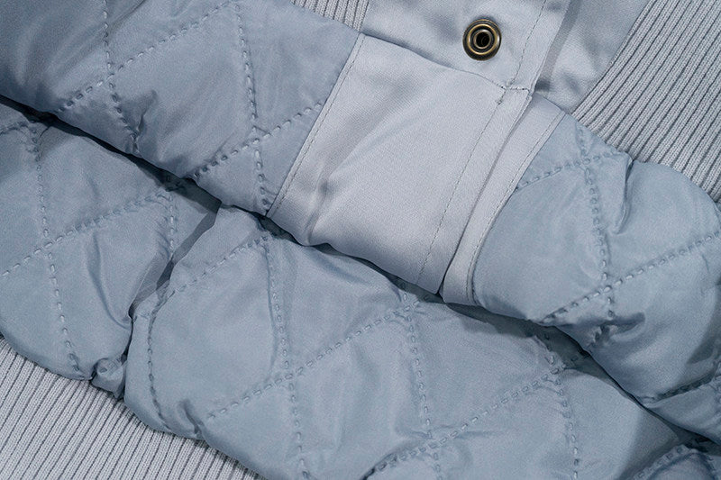 GRAF&WU Vintage Floral Giraffe Goddess Blessing Graphic Satin Thin Baseball Jacket