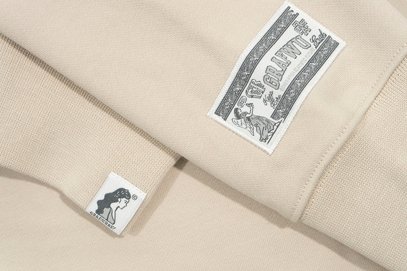 GRAF&WU Goddess Blessing Graphic Oversize Crew Neck Sweatshirt