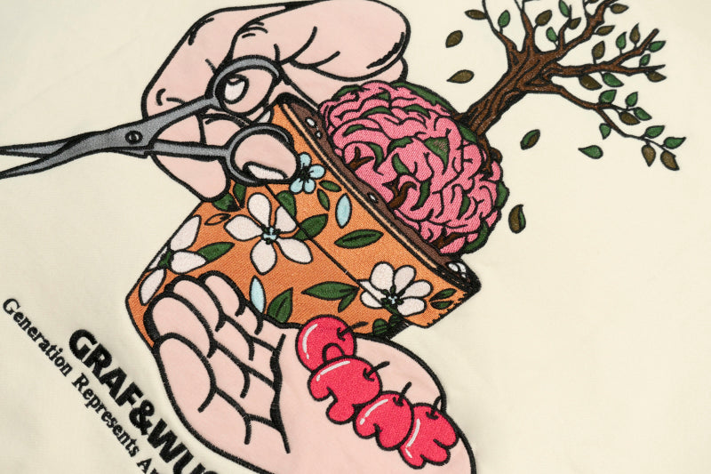 GRAF&WU Brain Potted Plant Hoodie Harvests Creative Fruits Sweatshirt