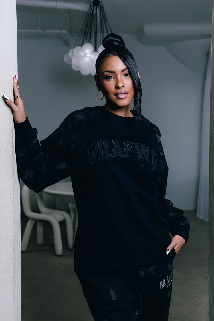 GRAF&WU Hidden Attack Camouflage Loose Raglan Long-Sleeve T-Shirt