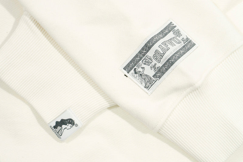 GRAF&WU AK47 Angel Embroidered Fleece Cozy Sweatshirt