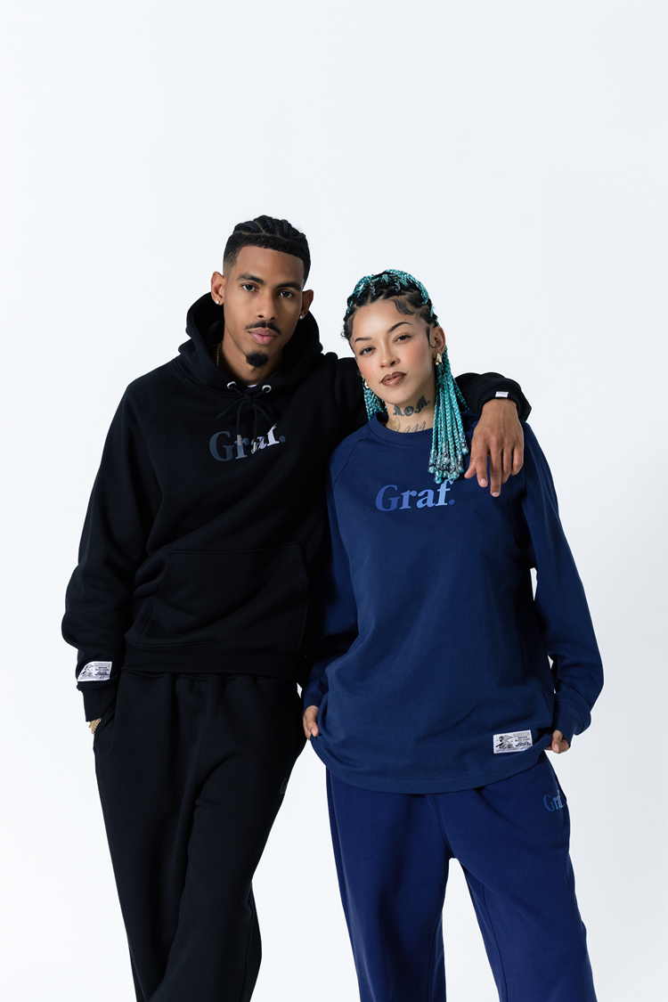 GRAF&WU Gradient Graf Fleece Oversized Streetwear Hoodie