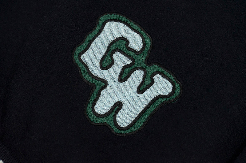 GRAF&WU Embroidered Angel Giraffe Thick Baseball Jacket