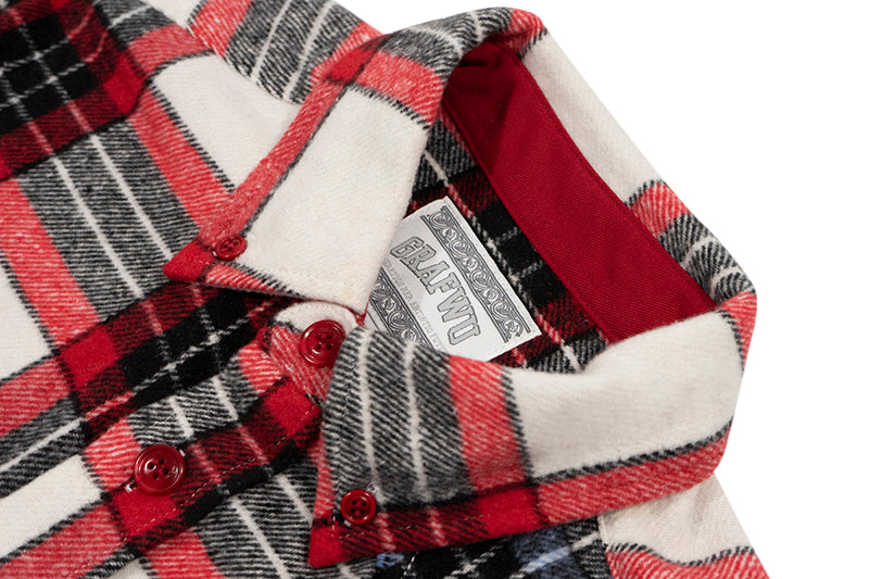 GRAF&WU Spliced Grid Ddesign Flannel Fashion Shirt
