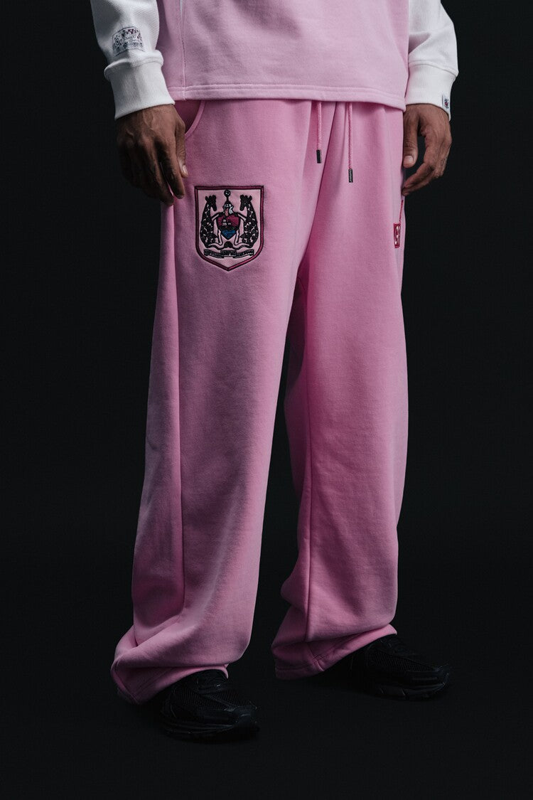 GRAF&WU Football Club Blokecore Floral Angel Devil Fleece Casual Pants