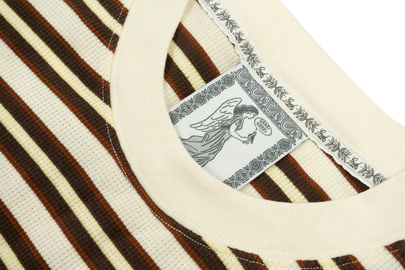 GRAFWU Simple Letter Embroidery Stripes T-Shirts