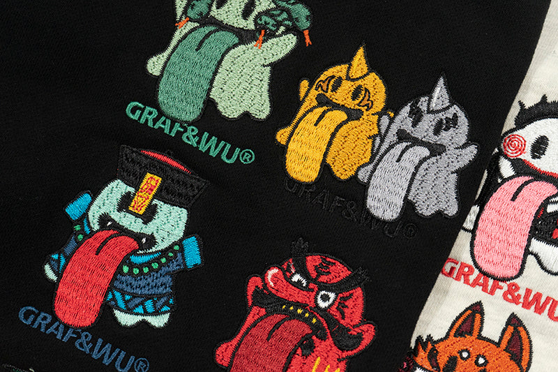 GRAF&WU Halloween Medusa Fairy 12 Cute Ghost Embroidery Hoodie