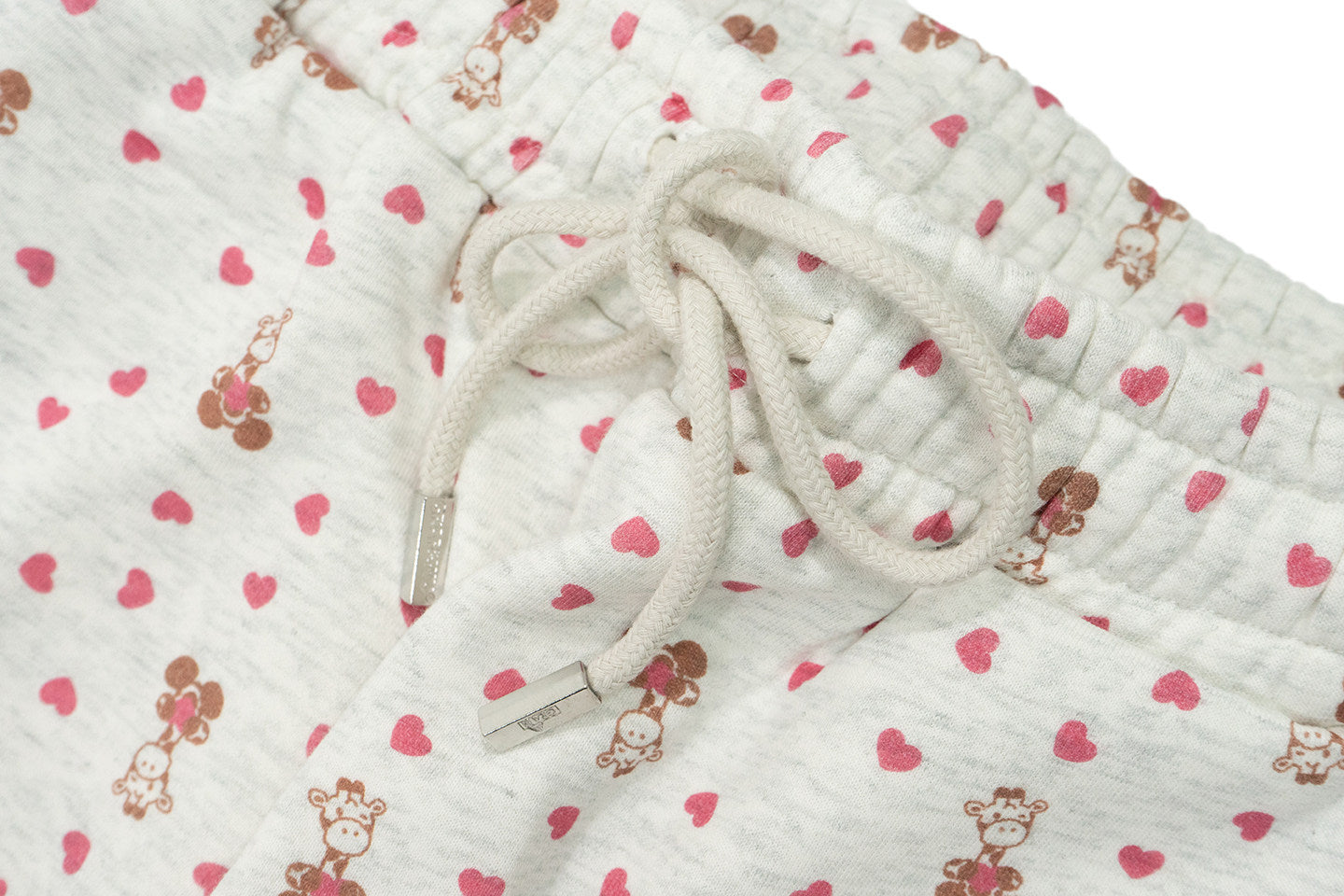 GRAF&WU Lovely Heart Giraffe Cream Fleece Pants
