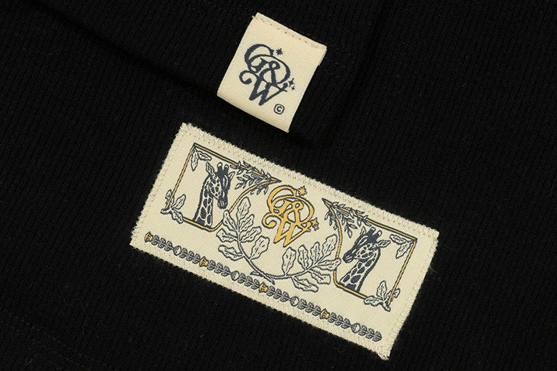 GRAF&WU Brand Letter Embroidered Graphic Tee Unisex Oversized Streetwear