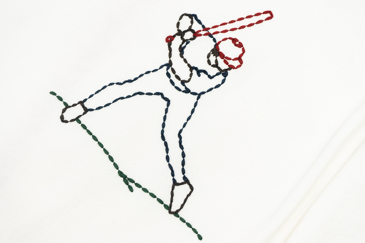 GRAF&WU Baseball Figure Handmade Embroidered Fashion Pants