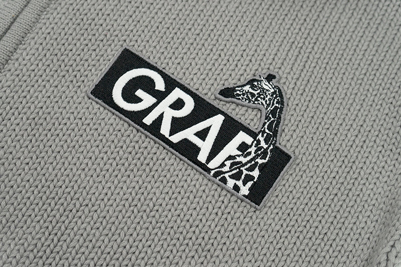 GRAF&WU Coat Knitted Warm Baseball Sweater