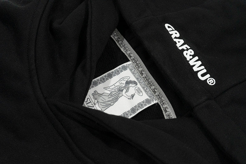 GRAF&WU Football Style Fashion Embroidered Hoodie