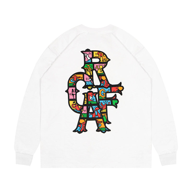 GRAF&WU Tribute Keith Haring Pop Art Cartoon Long-sleeved Shirt