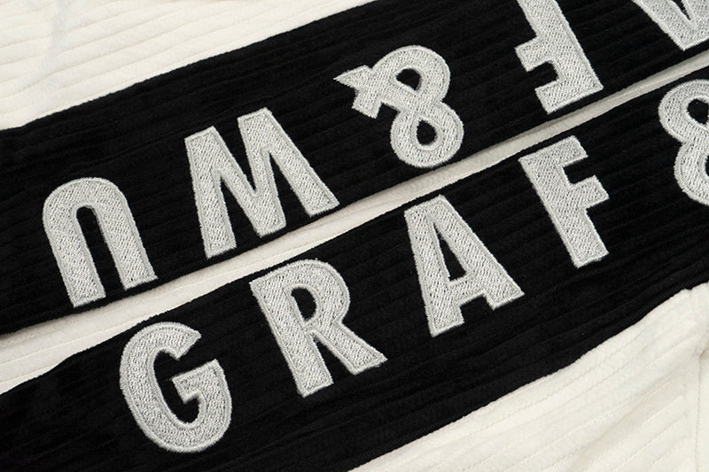 GRAF&WU Corduroy Letter embroidery Polo Shirt