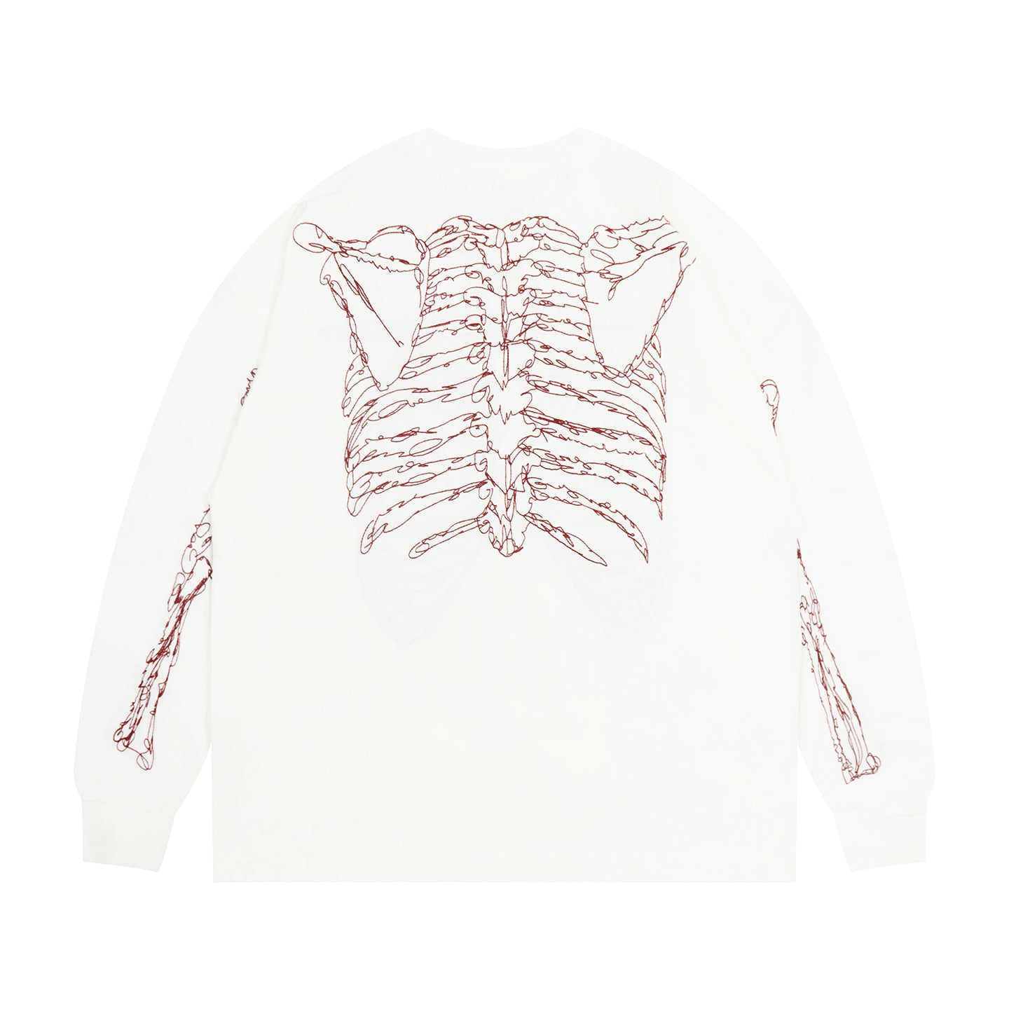 GRAF&WU Skeleton Rib Cage Graphic Long Sleeve Shirt