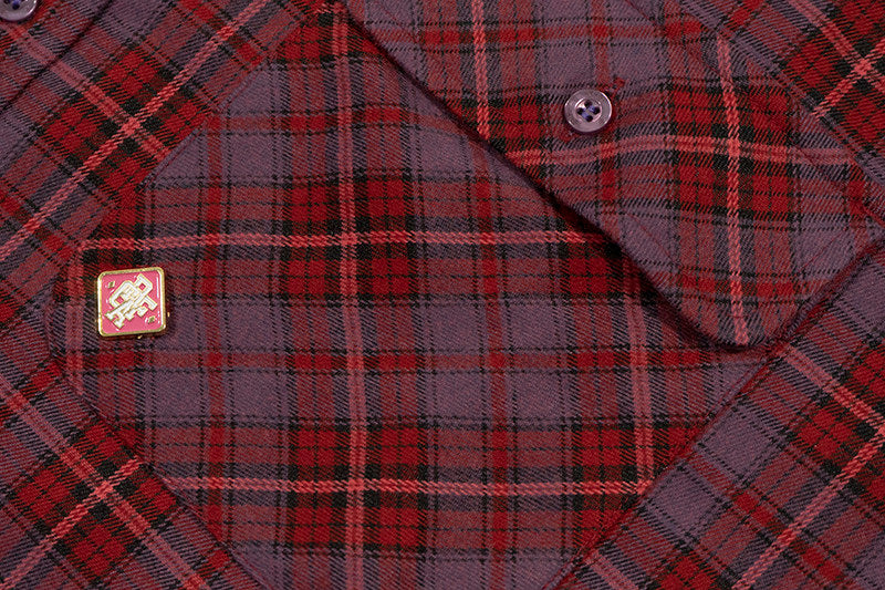 GRAF&WU Fashion Plaid Design Loose Cozy Cotton Long-sleeved Shirt