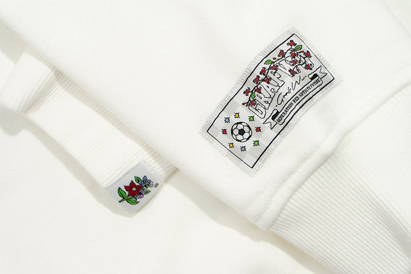 GRAF&WU Blokecore Football Team Floral Angel Devil Fleece Hoodie