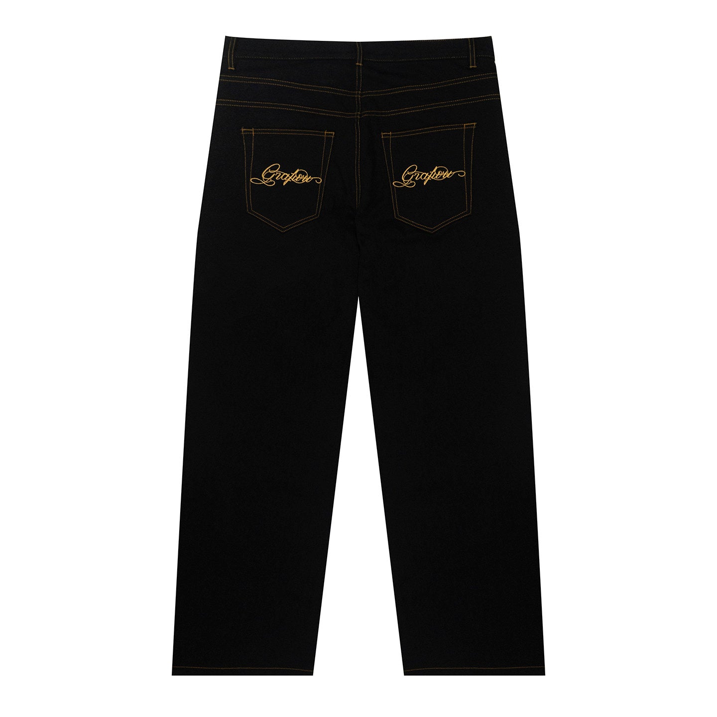 GRAF&WU Fashion Letter Embroidery Casual Baggy Cargo Jeans
