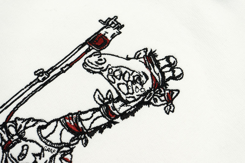 GRAF&WU Heartbreak Giraffe Embroidered Thick Hoodie