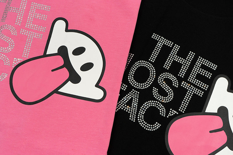 GRAFWU BooGhost Face Rhinestone Decoration T-shirts