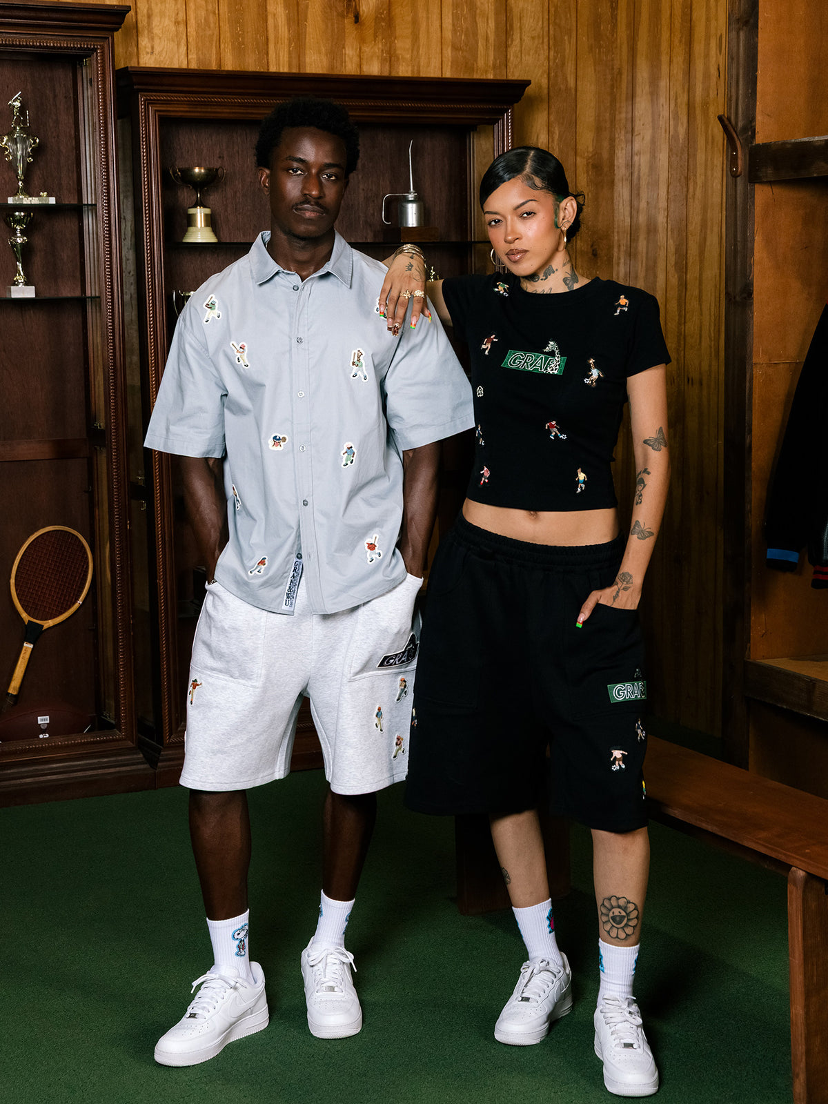 GRAF&WU Mini Athletic Giraffe Embroidered Shorts