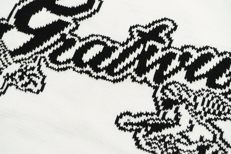 GRAF&WU Letter AK47 Little Angel Knitted Warm Sweater