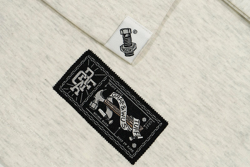 GRAF&WU Brand Letter 3D Embroidered Cooling Causal Loose T-Shirt