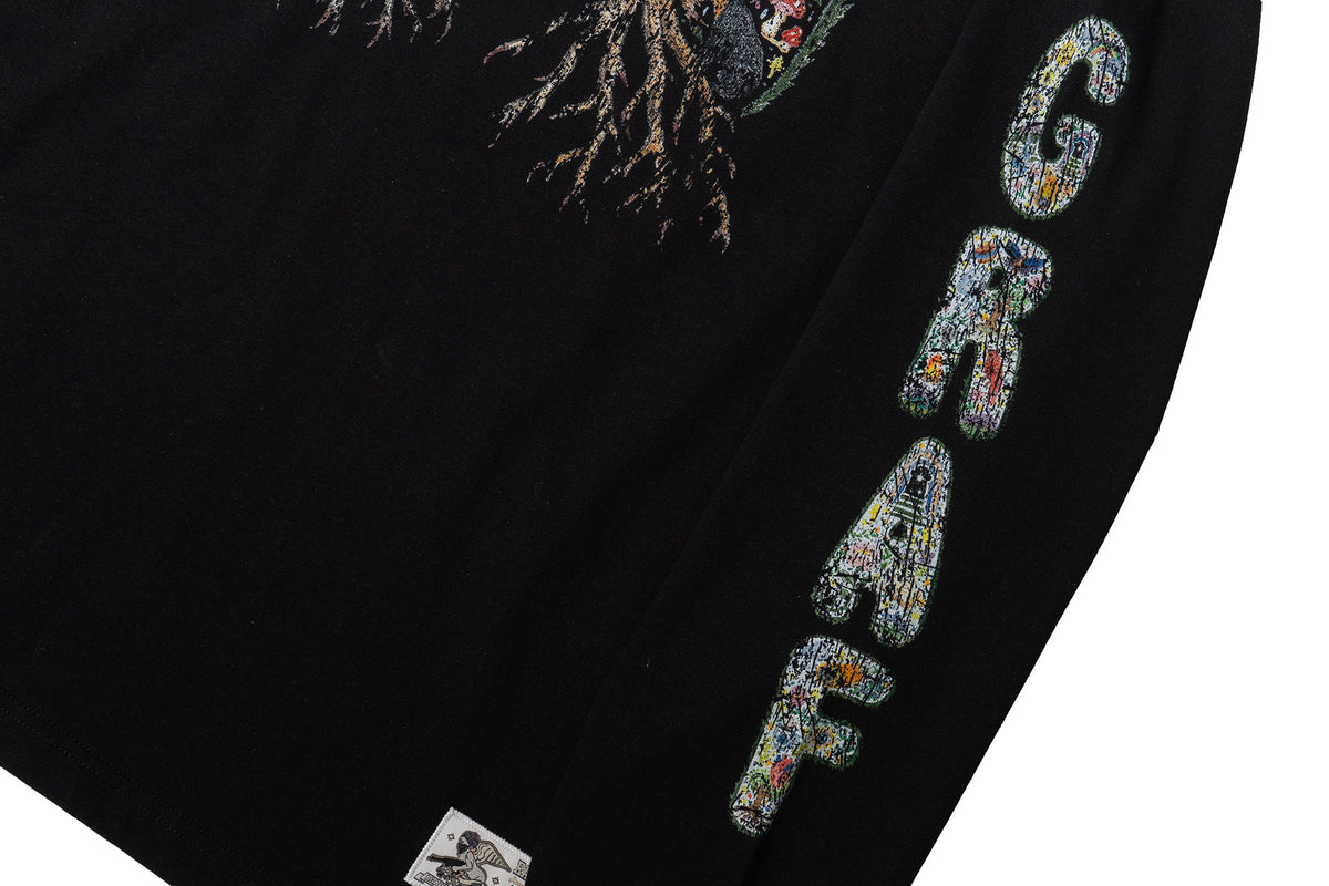 GRAF&WU Angel Devil Lung 2.0 Distressed Long Sleeve Tee