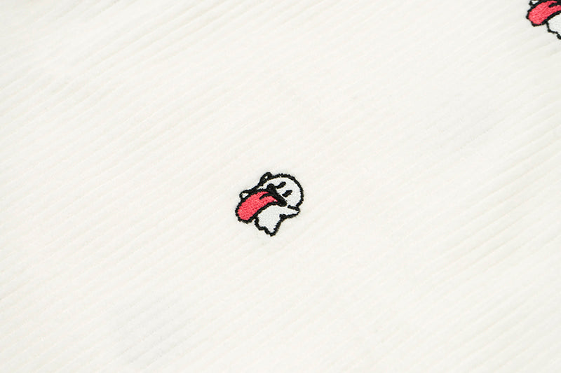 GRAF&WU Mini OG Cute Ghost Embroidered Corduroy Workwear Pants - Premium Streetwear