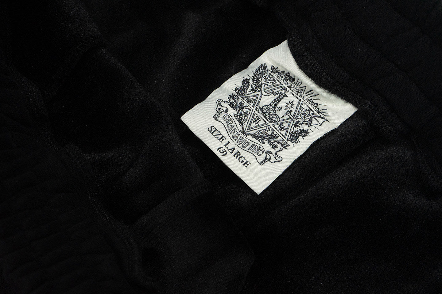 GRAF&WU Brand Letter Embroidered Loose Fleece Sweatpants