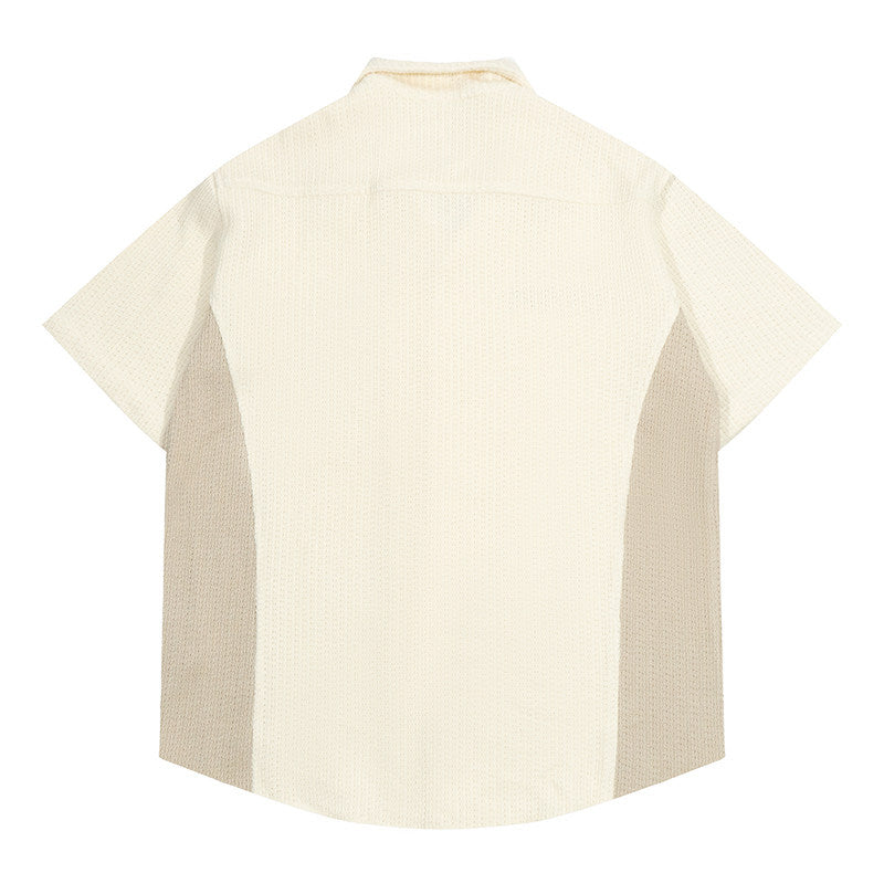 GRAF&WU Victory Angel Embroidered Patch Vacation Style Knitted T-Shirt