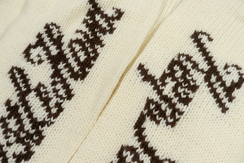 GRAF&WU Giraffe Logo Sweater Knit Zip-Up Coat - Premium Streetwear