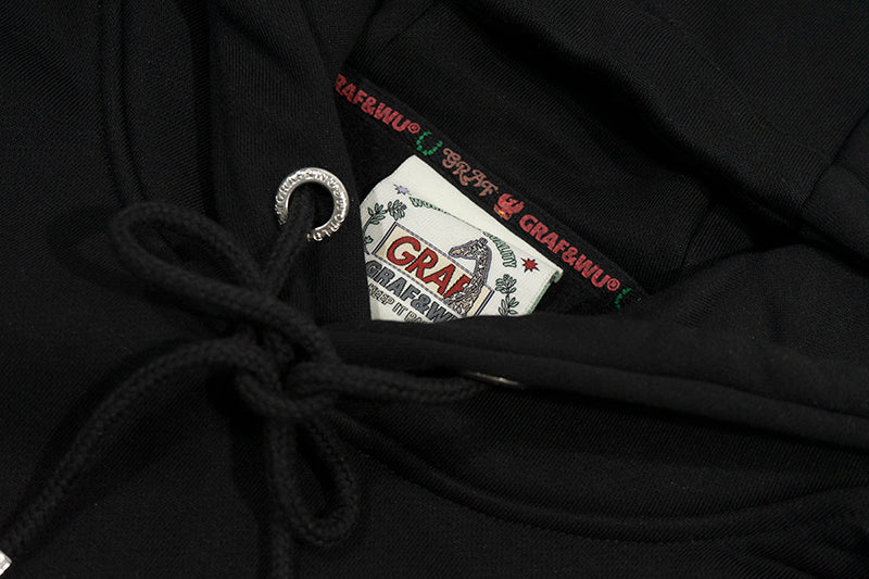 GRAF&WU Knight Slays Dragon Printed Street Hoodie