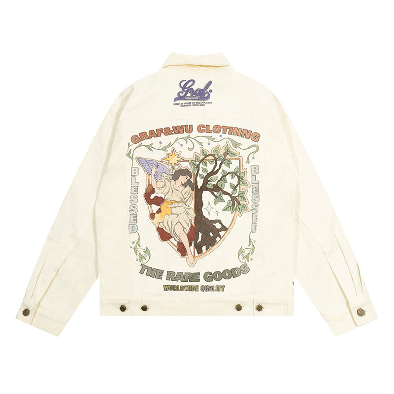 GRAF&WU Ivy Goddess Bless Print Oversize Fashion Jacket