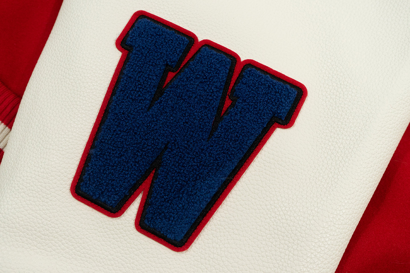 GRAF&WU Sleep Cow Cat Graphic University Leather Sleeve Varsity Jacket