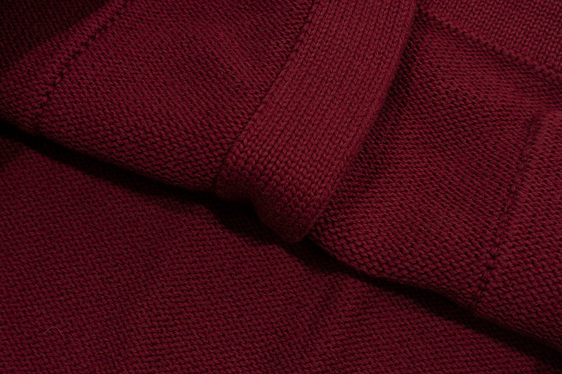 GRAF&WU Embroidered Badge Vintage Shawl Collar Knitted Sweater