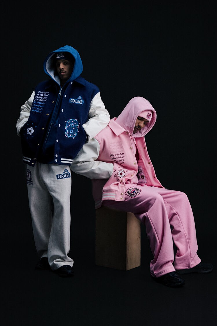 GRAF&WU Football Club Blokecore Floral Angel Devil Fleece Casual Pants